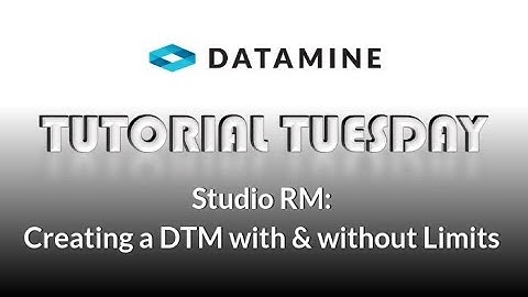 Studio RM: How to create a DTM with and without limits