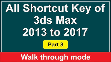 All Shortcut Key of 3ds Max 2013 to 2017 - Part 8 Walk through mode
