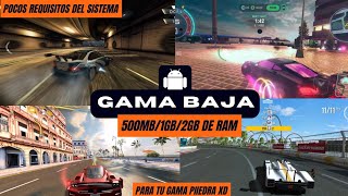 Top 6 mejores juegos de coches para android gama baja - 500mb - 1gb - 2gb de ram