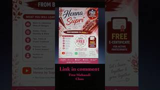 💯 free Mehandi Class online#shorts#youtubeshorts #mehandi#viral #freeclass#freecoursewithcertificate