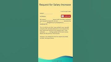 Request for Salary Increase - Email for Salary Increment Request - @Emails In English