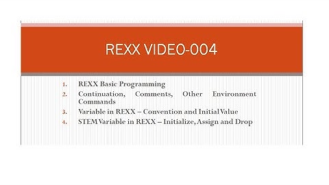REXX Programming | 04 | REXX Basics, Variables and Stem