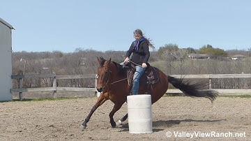 Little Docs Rufus - running the barrels - ValleyViewRanch.net