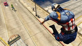 GTA 5 Hulk Vs Captain America Ragdoll Compilation | (GTA 5 Fails Funny Moments Ragdolls)