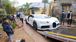 Xe cứu hộ toát mồ hôi đưa Bugatti tự chế đi Hà Nội làm nội thất