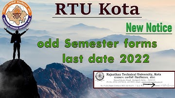 RTU odd sem forms update 2022 | RTU New Leep Notice | RTU Kota