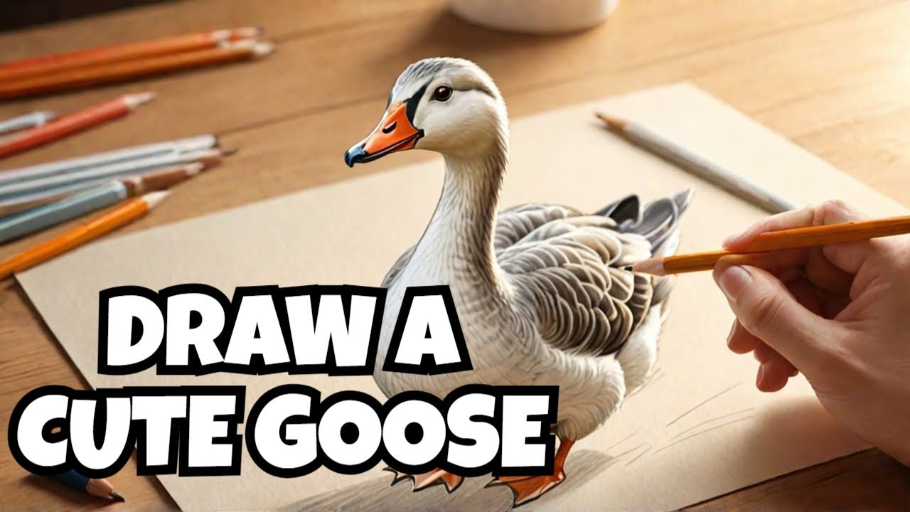 How to Draw a Goose | Simple Goose Drawing | Cute Goose Drawing - YouTube