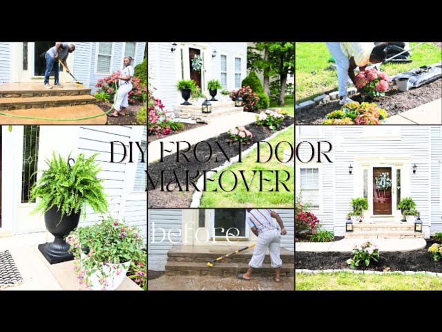 Spring￼ front door makeover on a budget and DIY class=