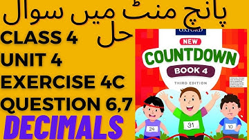 Oxford Countdown Book Class 4 Unit 4 Decimal Ex 4c || countdown level 4 math solutions@ytacademy198