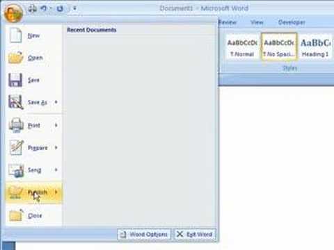 Word 2007 - Opening & Saving Documents