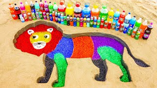 How to make Rainbow Lion with Orbeez, Coca Cola, Mtn Dew, Mirinda, Fanta vs Mentos & Popular Sodas screenshot 5