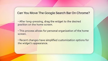 Can You Move The Google Search Bar On Chrome? - SearchEnginesHub.com