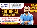Editorial Analysis | 1st March 2025 | Vocab, Grammar, Reading, Daily Quiz | Sanjeev Sir