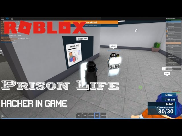 Roblox Prison Life V2 0 With Creepercompany5 And A Hacker Youtube - hacking menu roblox prison life