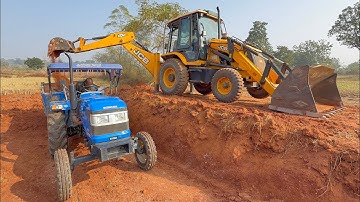 JCB Driver Joking Mud Loading Sonalika Mahindra Tractor Trolley ll JCB Video tractor Video Poplain