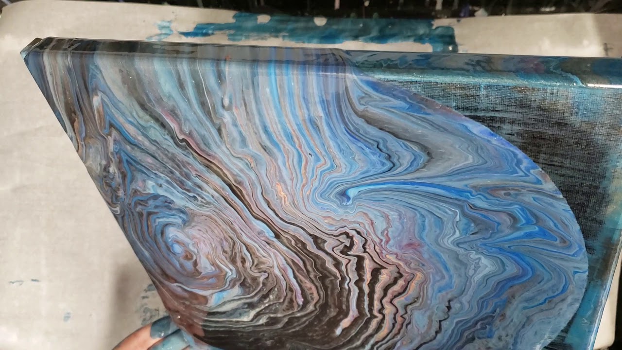 Earth Tones Tree Ring Pour with Leftover Paint - YouTube