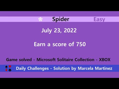 Microsoft Solitaire Collection | Spider Easy | July 23, 2022 | Daily Challenges