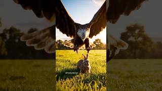 Eagle Swoops Down to Catch Rabbit 🦅🐇🔥  #Shorts #Animals #Wildlife #Rescue