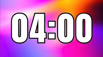 4 Minute Countdown Timer | Neon Flow ⚡