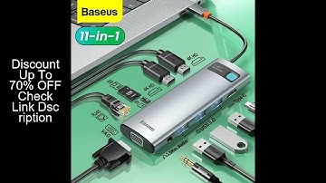 Baseus USB Type C HUB USB C to HDMI-compatible RJ45 SD Reader PD 100W Charger USB 3.0 HUB For MacBoo