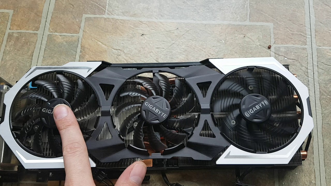Gigabyte G1 Gaming middle fan spinning faster GeForce GTX 980 ti, 1070