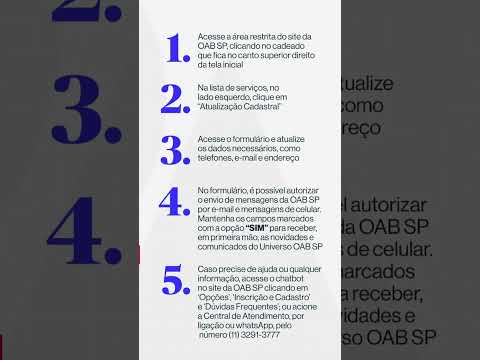 ATUALIZE SEUS DADOS NO SITE DA OAB SP ✅