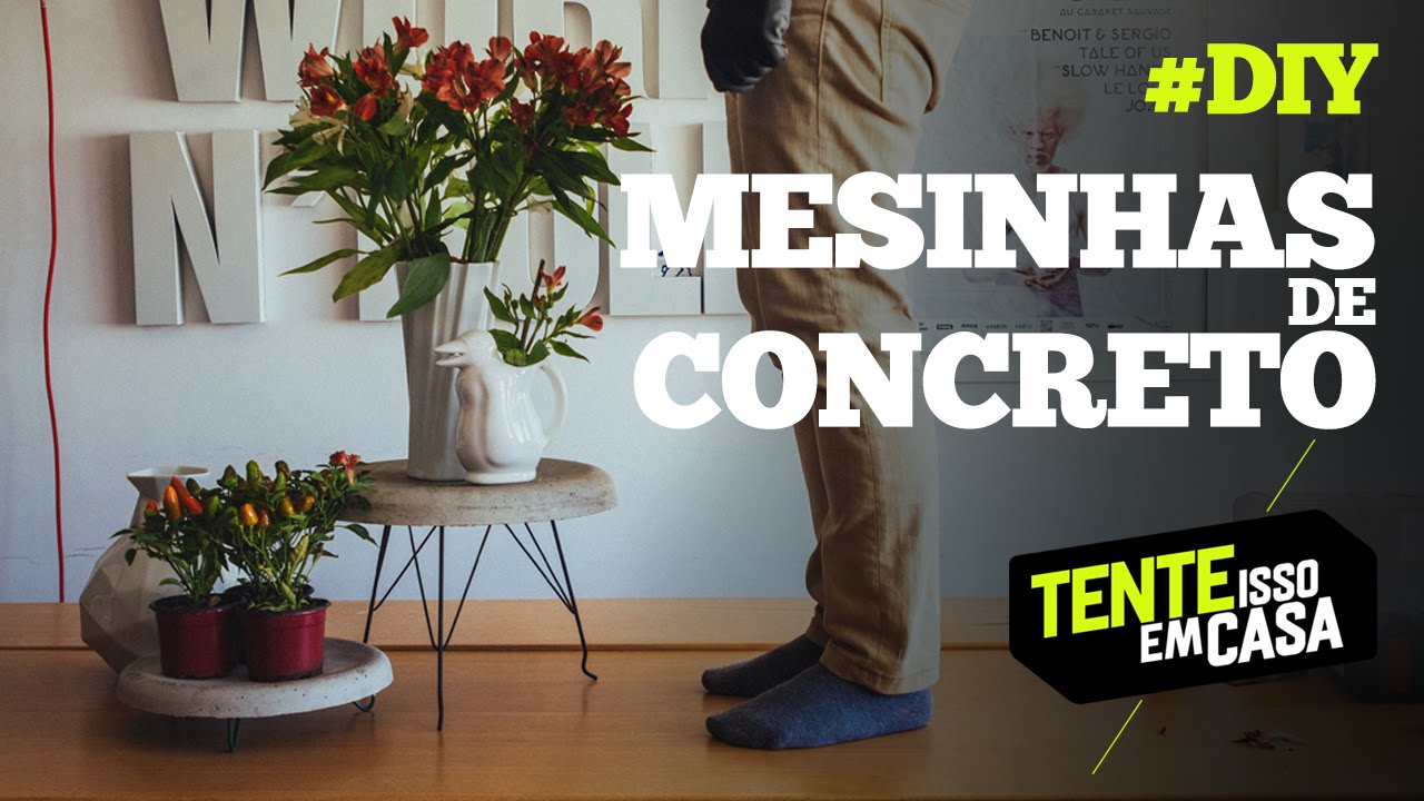 como fazer MESAS de CONCRETO : DIY