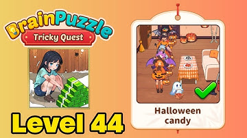 Brain puzzle tricky quest level 44 solution walkthrough ( halloween candy ) 