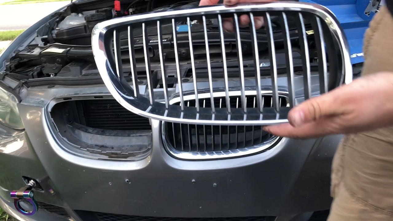 2009 BMW fastest way to remove grill - YouTube