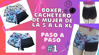 Como hacer un boxer, cachetero de mujer sin elástico y con retazos paso a paso. Aguja con hilo