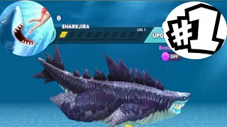 Gameplay of Sharkjira 🦈 in hungry shark evolution.