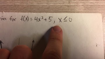 Finding the Inverse of a Quadratic Function (Example)