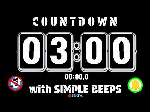 flip clock 3 minute countdown timer  alarm🔔with simple beeps