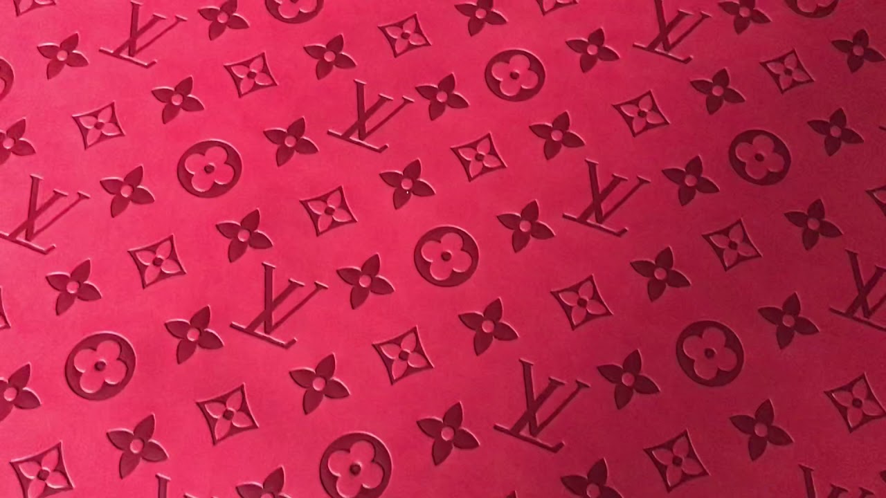 Soft red embossed lv vinyl fabric for sale - YouTube