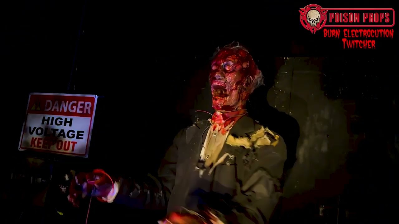 Burn Electrocution Twitcher Halloween Animatronic by Poison Props