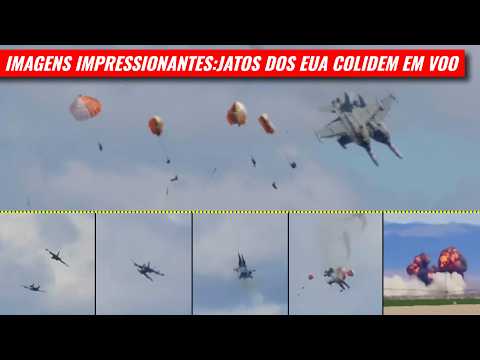 Vídeo IMPRESSI0NANTE: Caças dos EUA C0LIDEM em voo e caem durante show aéreo nos EUA
