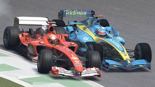 Michael Schumacher vs Fernando Alonso | Ferrari F2004 vs Renault R24 | F1 2004 at Imola