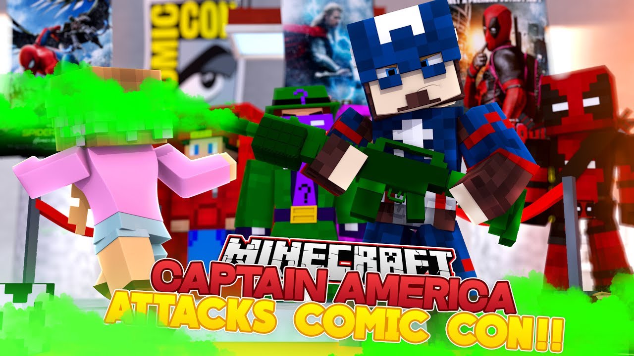 Comic Con Minecraft Minecraft Adventure - CAPTAIN AMERICA ATTACKS COMIC CON WITH POISON GAS ...