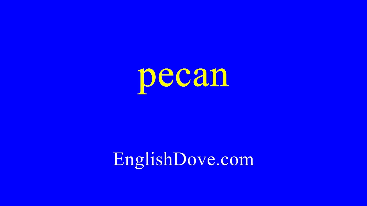 How to pronounce pecan in American English. YouTube