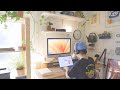 Modern  cozy home office desk setup tour as a freelance designer