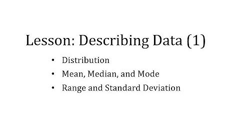 Distribution, Mean, Median, Mode, Range and Standard Deviation Lesson