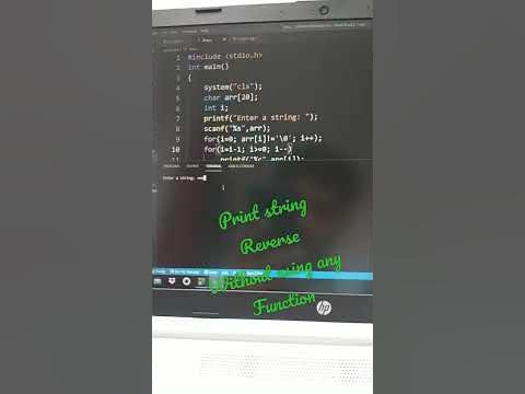C program to Reverse a String without using any function - YouTube
