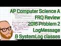 Computer Science A 2016 FRQ Problem 2
