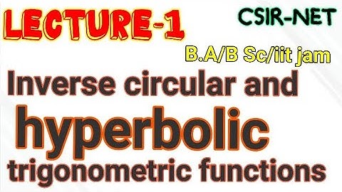 #Inverse_circular_&_Inverse_hyperbolic_function | Exercise-1st #trigonometry B.A/B.Sc 1st year