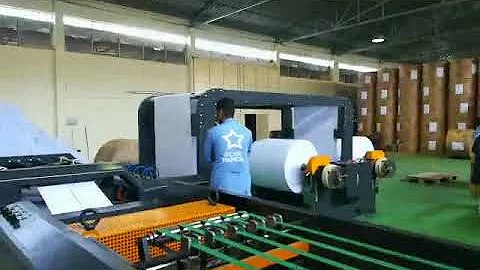 CHM-A4-2 Compact A4 cut size sheeting and packaging production line - Working demonstration