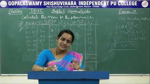 STATISTICS | 1st PUC | CH 05 | ANALYSIS OF UNIVARIATE DATA - AM | S01