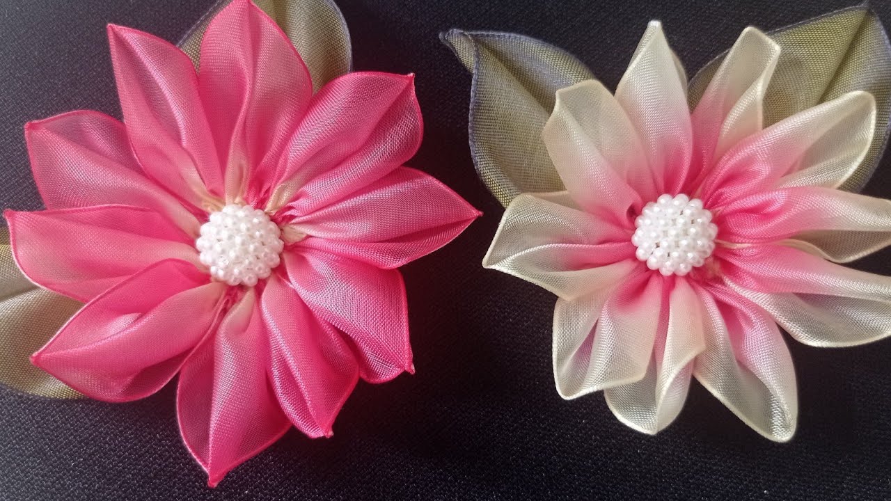  260 FLOR DE ORGANZA (RIBBON FLOWERS/HOW TO MAKE FLOWERS/ DIY FABRIC