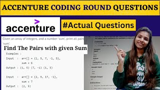 Accenture Coding Question | Find all the pairs with given sum | #accenture_coding_questions #jobs