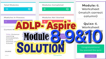 ADLP Training Module 8 & 9 & 10 complete solution Teachers Training Aspire