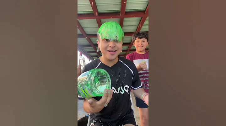 He really dumped the green gel on my head! #shorts...